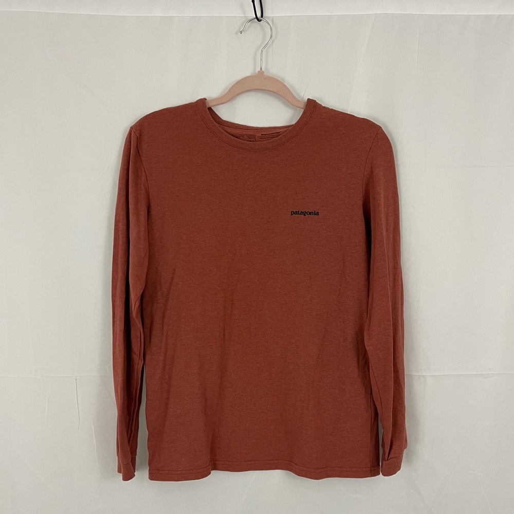patagonia logo long sleeve t shirt